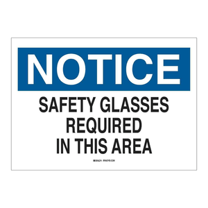 Señal de Advertencia Brady: Gafas de Seguridad Obligatorias para Áreas de Trabajo Interiores y Exteriores - Product Image 3