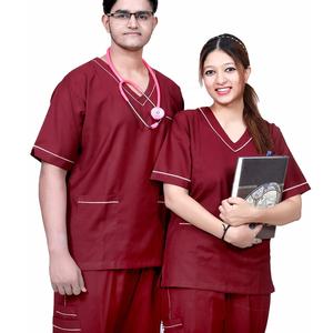 Unisex Medical Scrub <b>Set</b> Hospital Uniform for <b>Doctors</b> Nurses Healthcare Staff V Neck Top and Pants Custom Logo Available - Product Image 2