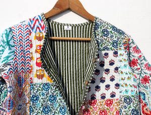 Chaqueta Acolchada de Algodón con Estampado Floral Étnico Bohemio, Transpirable, para Todas las Temporadas, para Mujer - Product Image 4