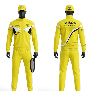 Conjunto Deportivo de Tenis Premium de Poliéster y Spandex de 280 GSM, Gris con Paneles de Ribete en Contraste, Logotipo Personalizado con Transferencia Térmica - Product Image 5