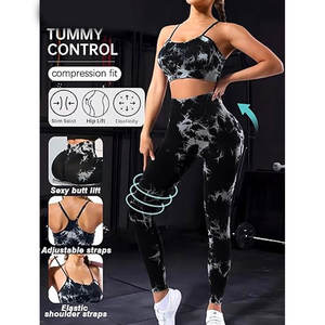 Conjuntos de Yoga para Mujer, Conjuntos Deportivos sin Costuras con Estampado Tie Dye, Conjuntos de Yoga para Gimnasio con Tirantes Ajustables, Conjuntos de Ropa Deportiva Elegantes - Product Image 5