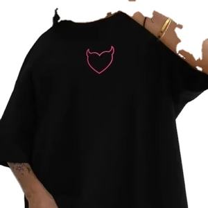 เสื้อยืดแขนสั้นผ้าคอตตอนแท้สำหรับผู้หญิงดีไซน์โดดเด่นทรงหลวมอเนกประสงค์ใหม่ฤดูร้อน - Product Image 2