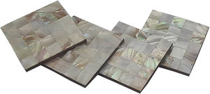 ที่รองแก้วทรงสี่เหลี่ยมทำมือแม่จากมุกชุดดีไซน์โมเสกที่ทันสมัยจำนวน4ชิ้นสำหรับการตกแต่งโต๊ะและบ้าน - Product Image 3