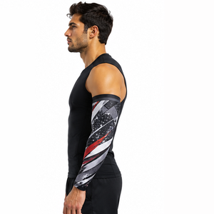 Mangas de compresión personalizadas para hombre, transpirables, elásticas, para deportes, correr, ciclismo, entrenamiento físico, protección y soporte atlético. - Product Image 2