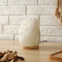 Lampe en sel blanc de l'Himalaya naturel, lampe en cristal sculptée à la main pour la décoration de la maison, veilleuse, spa, yoga, méditation, cadeau relaxant