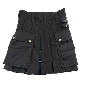 Customized Women's Douglas Green Modern Hybrid Canvas and Tartan <b>Utility</b> Kilt Wholesale Manufacturer OEM - Product Image 2