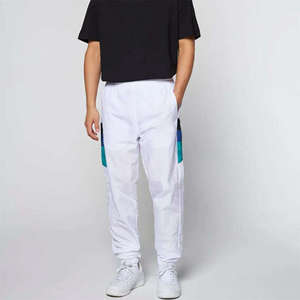 Wholesale Custom Men's Windbreaker <b>Set</b> <b>2</b> <b>Piece</b> Color Block Tracksuit <b>White</b> Sportswear Zip Up Jacket and Jogger Pants Sports Suit - Product Image 4