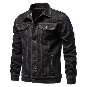 Chaqueta de Mezclilla Azul Claro Lavada para Hombre de Mego Industry, Cuello Camisero, Cierre de Cremallera, Corte Ajustado Informal, Algodón Vintage, Primavera - Product Image 6