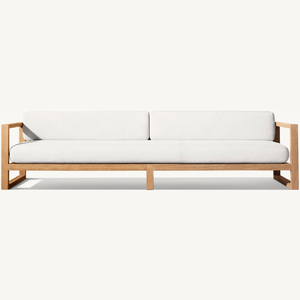 Canapé en teck avec mousse souple, élastique et durable pour deux personnes, style moderne - Product Image 6