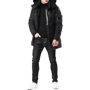 Chaqueta de Esquí Tipo Parka para Hombre, Resistente al Agua, Chaqueta Acolchada Larga para Invierno con Capucha de Piel Sintética Extraíble, Aislada para Clima Frío - Product Image 3