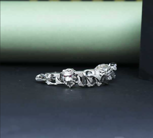 Luxury 925 Silver Rhodium Plated Chain Bracelet With Crystal Flower Design Unisex Everyday Wear - Product Image 3