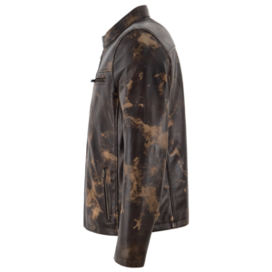 Chaqueta de Cuero Napa 100% Genuino Personalizada Estilo Cafe Racer para Hombre, Cuello Alto, Cierre de Cremallera, Forro de Poliéster, Chaqueta de Motero al por Mayor - Product Image 3