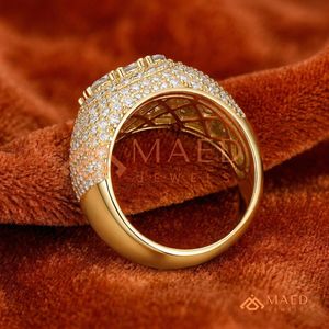 14K 18k Gold Plated Flower Cluster <b>Ring</b> for <b>Men</b> Iced Out Big Diamond Statement <b>Ring</b> Moissanite <b>Ring</b> Hip Hop Jewellery - Product Image 2