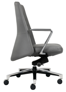 Chaise de bureau ergonomique moderne en cuir pour bureau, étude ou atelier - Product Image 3