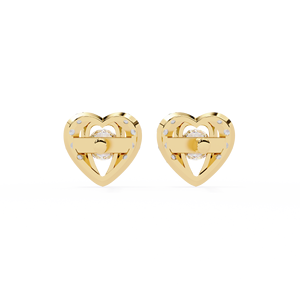 Pendientes de Diamantes Cultivados en Laboratorio con Corte Redondo de Diseño Único, Oro de 14K, Certificados por IGI, para Regalo, Fiesta y Aniversario - Product Image 4
