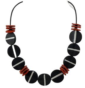 Résine ronde aspect traditionnel bois et résine perles de mode femme collier en gros bijoux de mode accessoires femmes - Product Image 4
