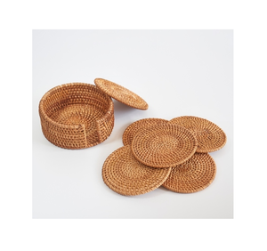 Sous-verre carré en rotin BOHO, naturel, fait main, décoratif, pour Noël, prix imbattable - Product Image 4