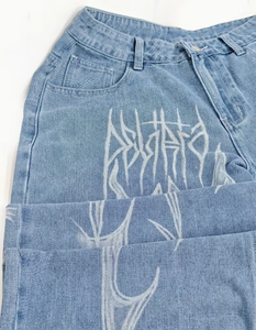 Pantalones Vaqueros Anchos de Cintura Alta con Estampado Paisley para Hombre, 100% Algodón, Corte Holgado, Tallas Grandes, Estilo Hip Hop Urbano, Marca Hardihood International - Product Image 6