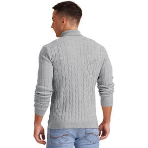 Pull-over tricoté chaud et élégant pour homme, col roulé, coupe ajustée, décontracté, à manches longues, respirant, vente en gros - Product Image 6
