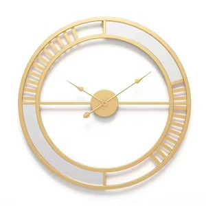 Industrial Metal Wall Clock <b>Round</b> Analog Quartz Design Antique Style Living Room Decor Silent <b>Battery</b> Powered Wall Clock - Product Image 2