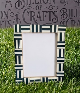 Premium <b>Black</b> Bone Resin <b>Photo</b> <b>Frame</b> Handmade Modern Tabletop Decor - Product Image 2
