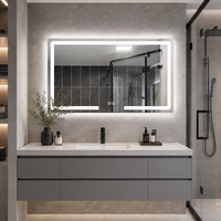 Miroir LED rectangulaire pour salle de bain, miroir mural rétroéclairé pour salle de bain moderne