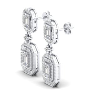 Boucles d'oreilles pendantes REYES en or blanc 14 carats plaqué rhodium avec diamants CVD cultivés en laboratoire pour femmes, bijoux fins aux meilleurs prix - Product Image 3