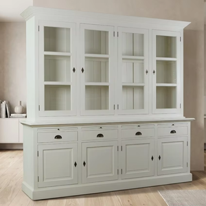 Armoire en bois massif durable et écologique Cabrio, finition naturelle, style moderne classique, armoire de rangement pour salon, entrée - Product Image 1
