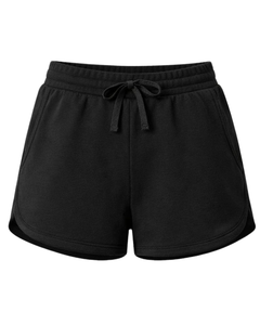 Custom Black Women Sweat Shorts Cotton Fleece Elastic Waist <b>Drawstring</b> Gym Casual Summer Shorts OEM Manufacturer Supplier - Product Image 1