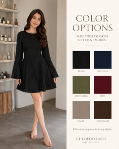 Vestido Mini de Algodón Negro, Diseño Bohemio, Simple, Sólido, Manga Larga, Espalda Descubierta, Ropa de Fiesta, Elegante, para Damas, OEM Personalizado - Product Image 3