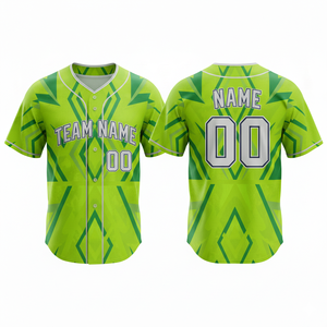 Camiseta de Béisbol Personalizada con Nombre del Equipo, Transpirable, de Secado Rápido, 100% Poliéster, Sublimada, con Cuello en V, Unisex, Manga Corta - Product Image 1