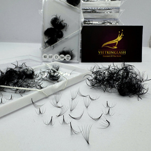 Pestañas Postizas Hechas a Mano de Alta Calidad, PBT D Curl, para Volumen, Banda Transparente, 500 Fans, Base Puntiaguda, Marca Privada - Product Image 6