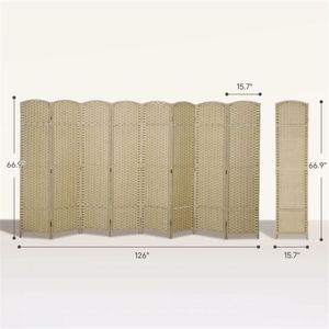 Beige Privacy Screen <b>Room</b> Partition Set of 8 Screens & <b>Room</b> <b>Dividers</b> - Product Image 6
