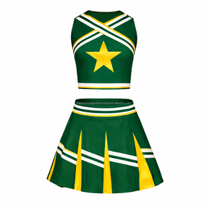 Ensemble d'uniformes de cheerleading avec étiquette tissée, tenue de supporter, vêtements d'encouragement, couleurs personnalisées, impression par sublimation - Product Image 6