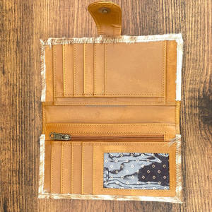 กระเป๋าคลัทช์หนังวัวแบบพับได้มีหลายสไตล์กระเป๋าสตางค์หนังแท้สไตล์ตะวันตกสำหรับผู้หญิงกระเป๋าคลัชดีไซน์ที่มีเอกลักษณ์ - Product Image 5