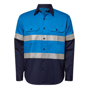 Camisas de Trabajo de Manga Larga de Alta Visibilidad, Transpirables, 100% Algodón, con Cinta Reflectante, Uniformes de Seguridad Laboral Personalizados - Product Image 2