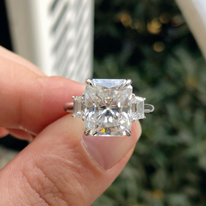 IGI Certified Radiant Lab Grown <b>Diamond</b> Engagement Wedding <b>Ring</b> 5.10 Carat Yellow Gold Silver Plated Luxury Unisex Party Gift - Product Image 4