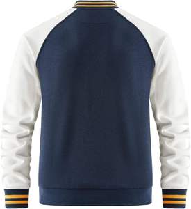 Veste varsity en laine pour homme, col montant, fermeture éclair, respirante, séchage rapide, vêtement d'extérieur décontracté pour l'hiver - Product Image 2