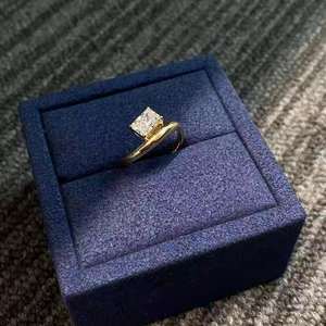 Trendy 1.50 CT Radiant Cut Cubic Zirconia Diamond <b>Solitaire</b> Engagement <b>Ring</b> Curved Wedding Band 925 Sterling <b>Silver</b> Party Gift - Product Image 4