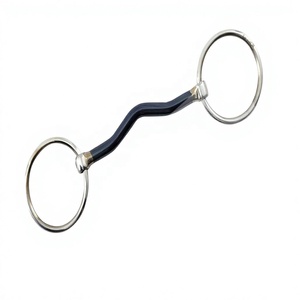 Nuevo Bridón Ecuestre Azul con Anillo Suelto de Hierro Dulce Riaz Jamal Intel's Low Port para Entrenamiento de Caballos Western - Product Image 3