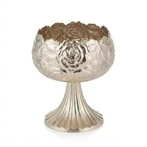 Durable <b>Chocolate</b> Bowl Silver Lotus Petal Shaped Pedestal Dish <b>Pink</b> Marbled Base Arabic Sweet Candy Display <b>Chocolate</b> Bowl - Product Image 2