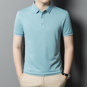 Premium Quality Mulberry Silk Black Custom Unisex Plain Business Golf Men's Polo Shirts for Men - Product Image 3