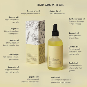 Huile de croissance capillaire multi-mélanges à l'argan, à l'amande et au baobab Améliore l'épaisseur des cheveux Améliore le flux sanguin Répare les follicules - Product Image 2