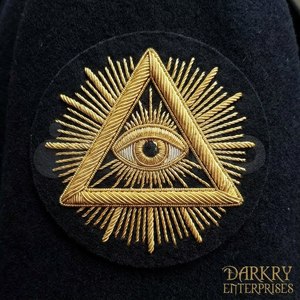Écusson brodé artisanal en fil de bullion maçonnique, étoile pentagramme dorée, insignes maçonniques, blason personnalisé pour blazer, ornement d'uniforme - Product Image 2