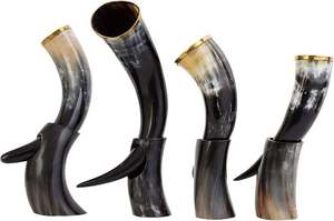 Chopes à bière écologiques faites à la main avec support en corne, style Game of Thrones médiéval, de haute qualité, design personnalisable, idéales pour les témoins de mariage - Product Image 4