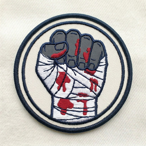 Patch brodé en fer personnalisé, motif étoile abstraite bleue stylisée, badge géométrique symétrique, vente en gros pour sacs et vêtements - Product Image 2