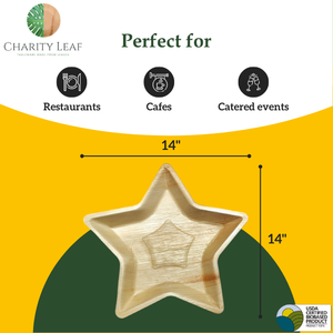 Vassoio a Forma di Stella in Foglia di Palma Naturale da 14 Pollici, Elegante Stoviglie e Decorazione per Tavola - Product Image 4