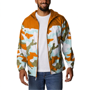 Men's Camouflage Hooded Windbreaker <b>Jacket</b> <b>Lightweight</b> Polyester Zipper Casual <b>Summer</b> Outdoor Wear - Product Image 3