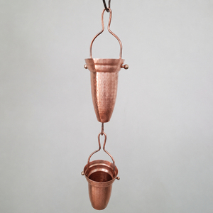 Copper Hanging Rain Chain Double Tier Outdoor Garden Decoration Simple Style - Product Image 1