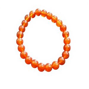 Bracelets élastiques en pierre de cornaline naturelle, perles de 8 mm, pour la guérison émotionnelle, la vitalité physique et l'énergie. - Product Image 1